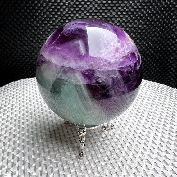 3.27"natural Rainbow Fluorite Large Ball,top Quality Polished Purple Green Fluorite Sphere,meditate Crystal Big Ball,reiki Heal Crystal Gift