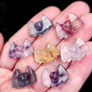 Rainbow Fluorite Bat - Fluorite Crystal - Bat Carving - Fluorite Carving - Rainbow Fluorite - Crystal Carving - Rainbow Fluorite Gemstone