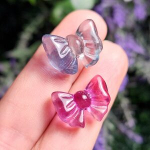 Rainbow Fluorite Bow Carving: Polished Fluorite Crystal