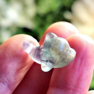 Rainbow Fluorite Dolphin Carving: Polished Crystal Figurine