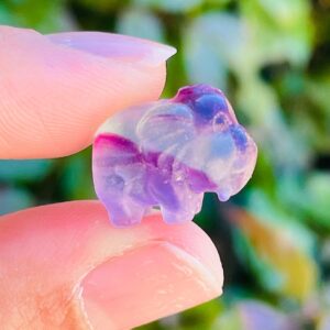 Rainbow Fluorite Elephant: Carved Crystal Figurine (xxs)