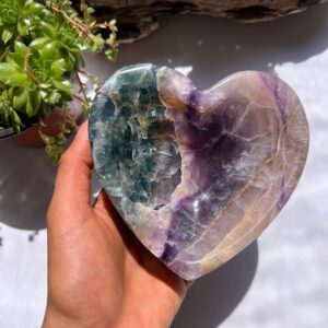 Rainbow Fluorite Heart Bowl, Crystal Healing