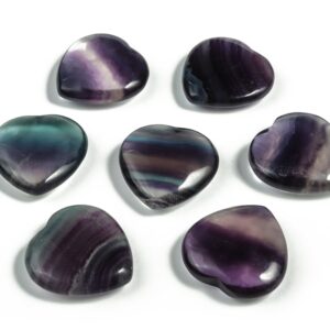 Fluorite Heart Gemstone A++ –  Rainbow Fluorite Gemstone –Natural Gemstone – Loose Heart Fluorite Gemstone – 3cm - HE1270