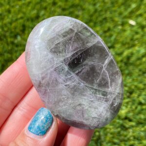 Rainbow Fluorite Palm Stone: Polished Worry Stone