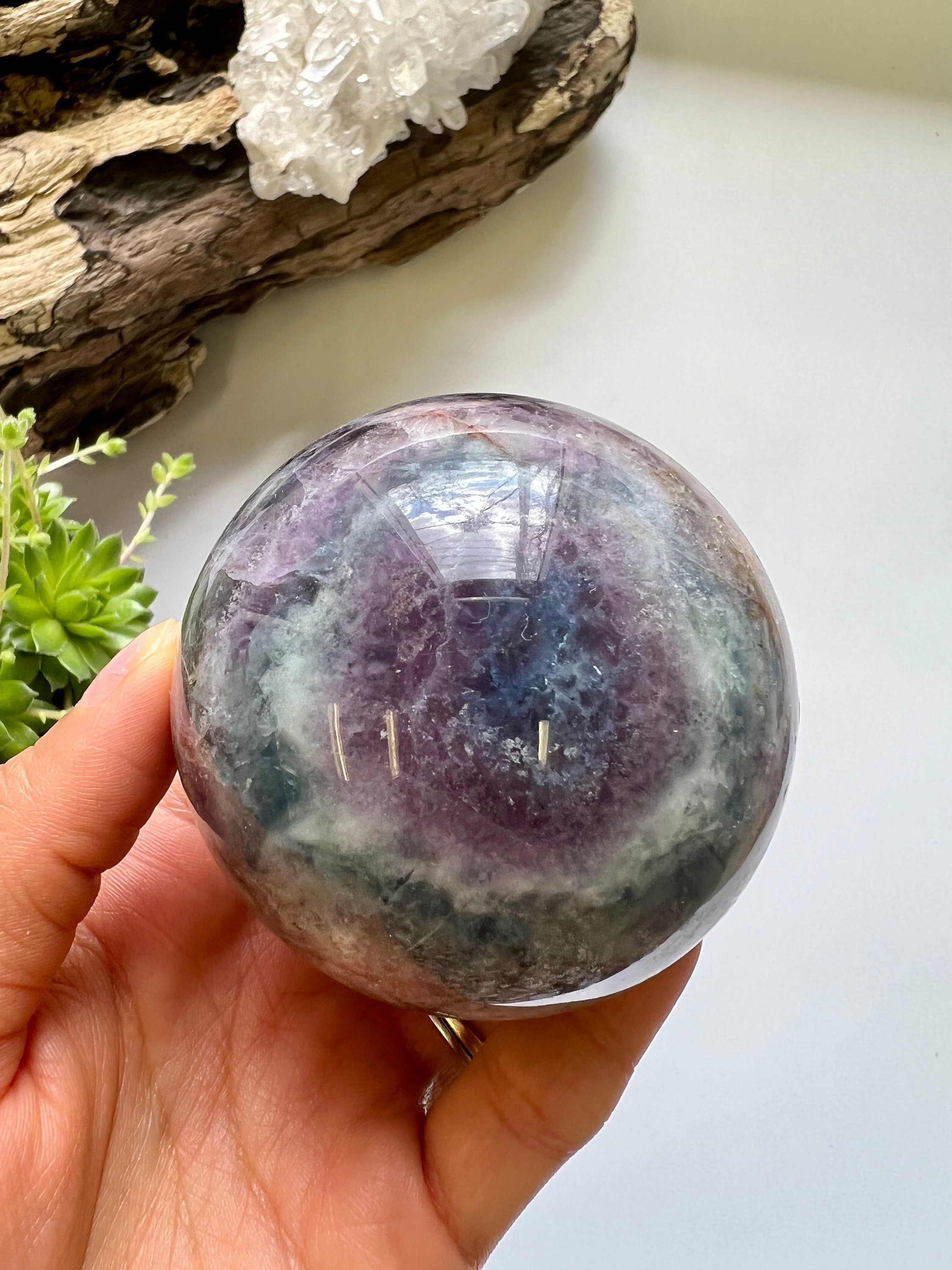 Rainbow Fluorite Sphere, 6.25cm Crystal Ball