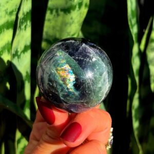 Rainbow Fluorite Sphere - For Discovering Your Soul Purpose - Rainbow Fluorite Crystal - Crystal Sphere