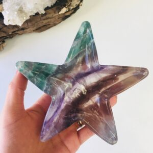 Rainbow Fluorite Star Bowl, Crystal Healing Decor