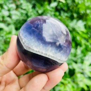 Violet Rainbow Fluorite Crystal Sphere (53mm) 245g Read Description