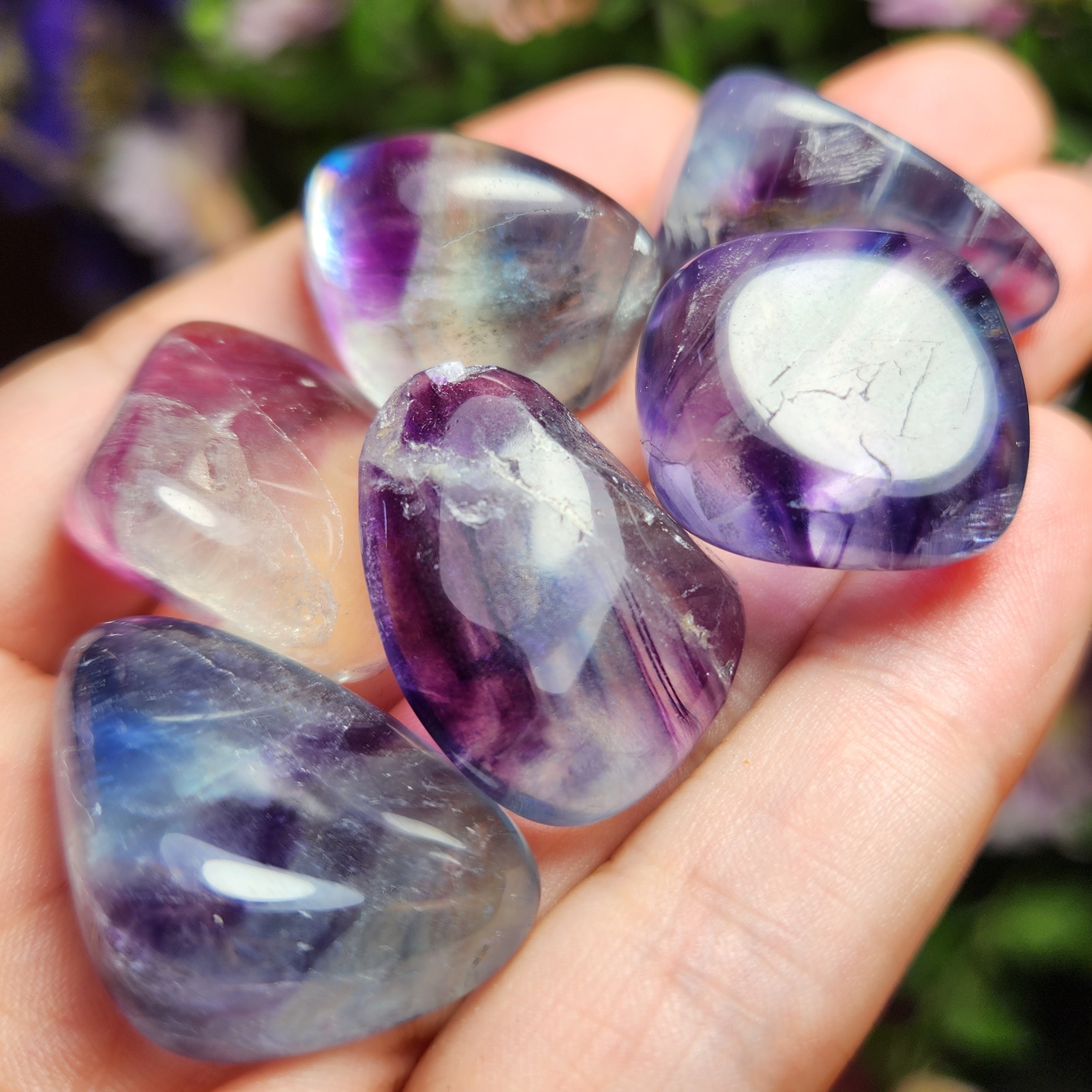 Rainbow Fluorite Crystal - Multicolored Natural Fluorite - Fluorite Crystal - Polished Fluorite - Tumbled Fluorite - Fluorite Tumble