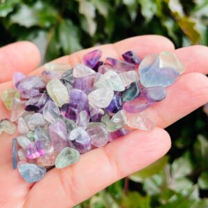 Tumbled Rainbow Fluorite Crystal: Polished Gemstone Lot (40G)