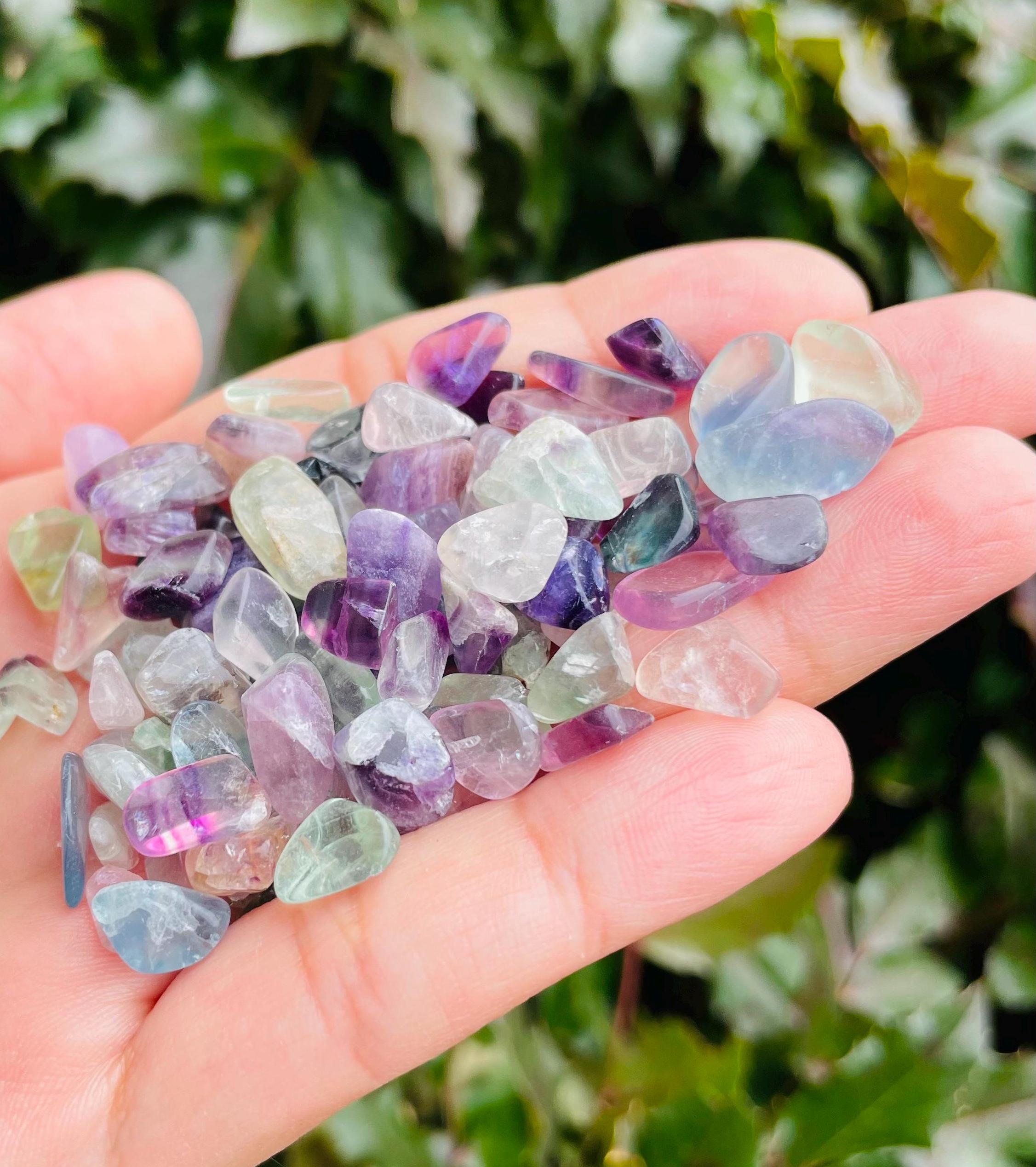 Tumbled Rainbow Fluorite Crystal: Polished Gemstone Lot (40g)