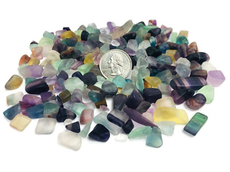 Tumbled Rainbow Fluorite Crystal: Polished Gemstone Lot (225g) Tumbled Rainbow Fluorite Crystal: Polished Gemstone Lot (225g)