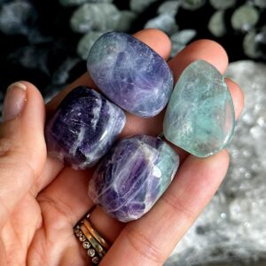 Tumbled Rainbow Fluorite Stone, Chakra Meditation Crystal Tumbled Rainbow Fluorite Stone, Chakra Meditation Crystal