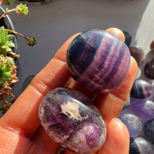 Polished Rainbow Fluorite Tumbled Stone Polished Rainbow Fluorite Tumbled Stone