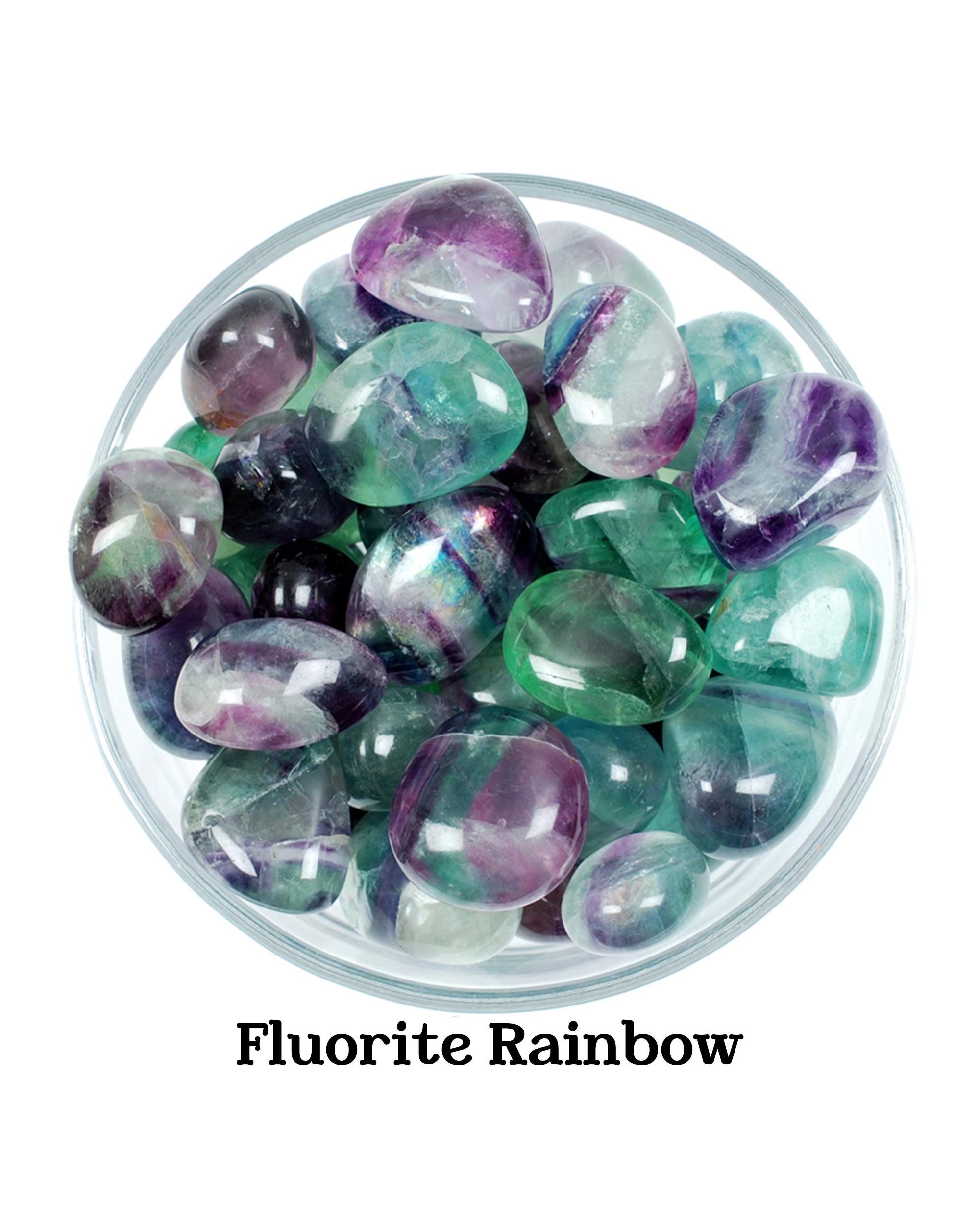 Rainbow Fluorite Tumbled Stone, Mental Clarity, Focus And Balance Gemstone, Third Eye Heart Chakra Study Crystal, Gift For Pisces Capricorn