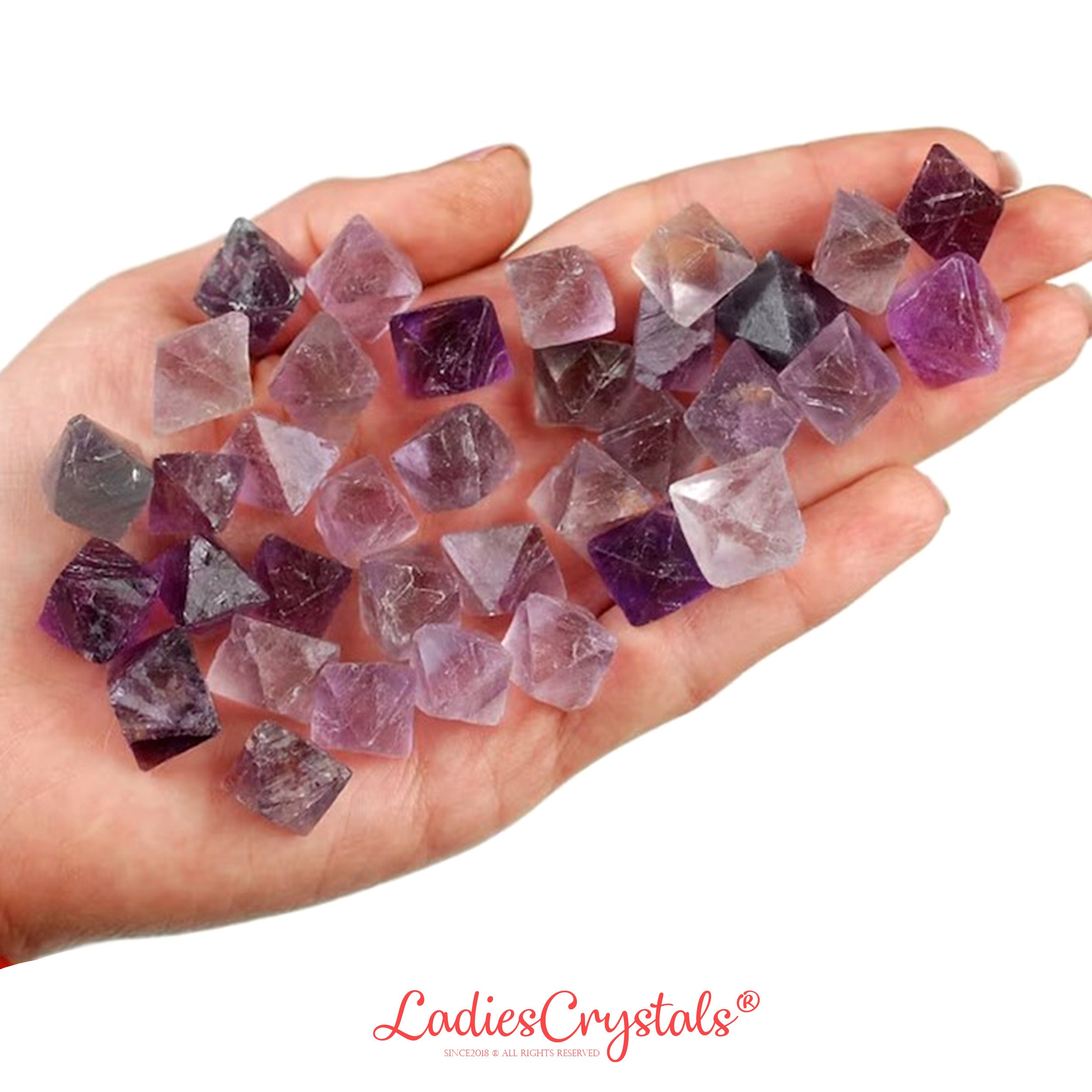 Rainbow Fluorite Tumbled Stone, Purple Green Crystal, Focus And Altar Ritual Gem