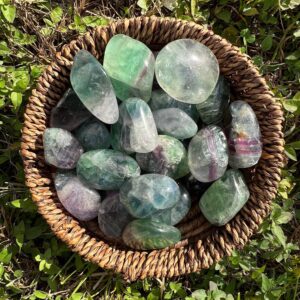 Rainbow Fluorite Tumbled Stones, Large Polished Crystals from Madagascar (50/65MM)