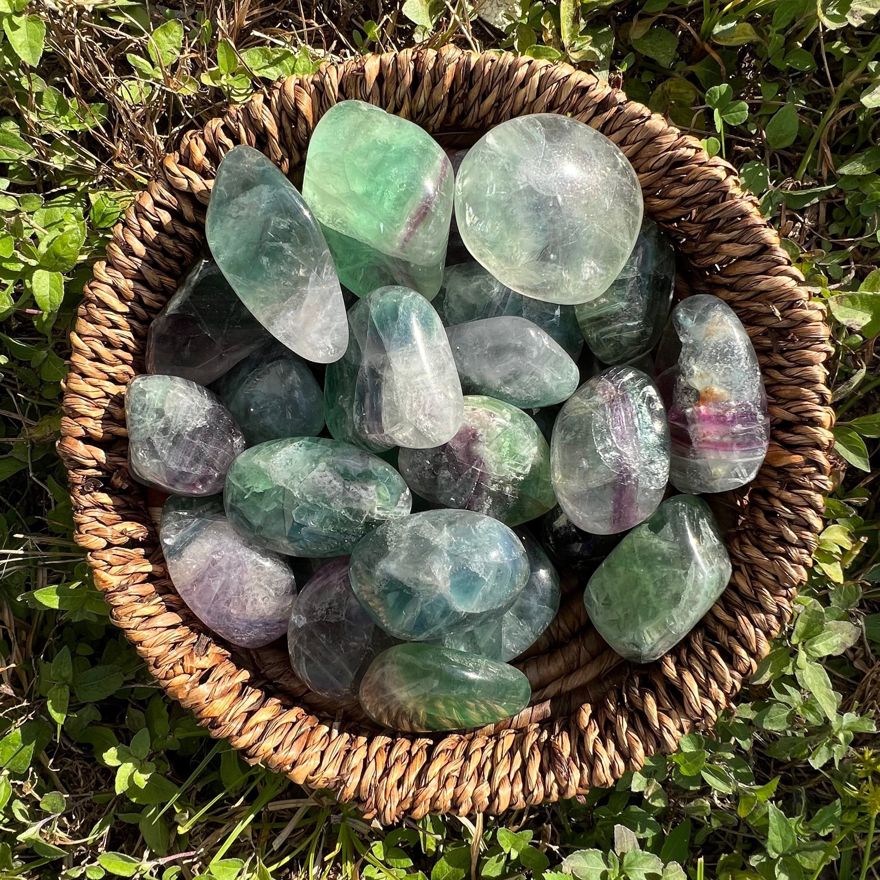 Rainbow Fluorite Tumbled Stones, Large Polished Crystals From Madagascar (50/65mm)