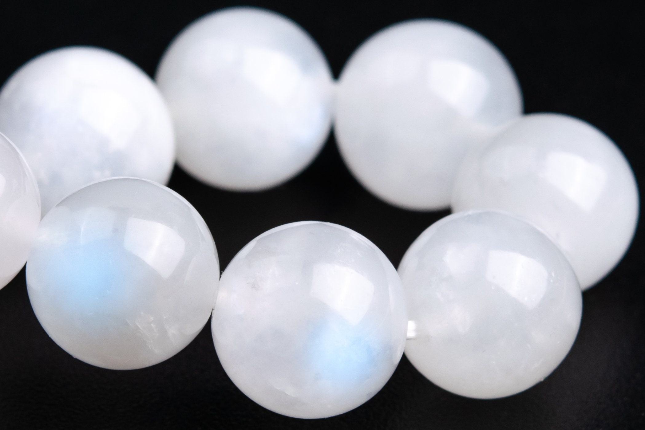 10mm Rainbow Moonstone Beads Bracelet India Grade Aa Genuine Natural Round Gemstone 7.5" (118565h-4040)