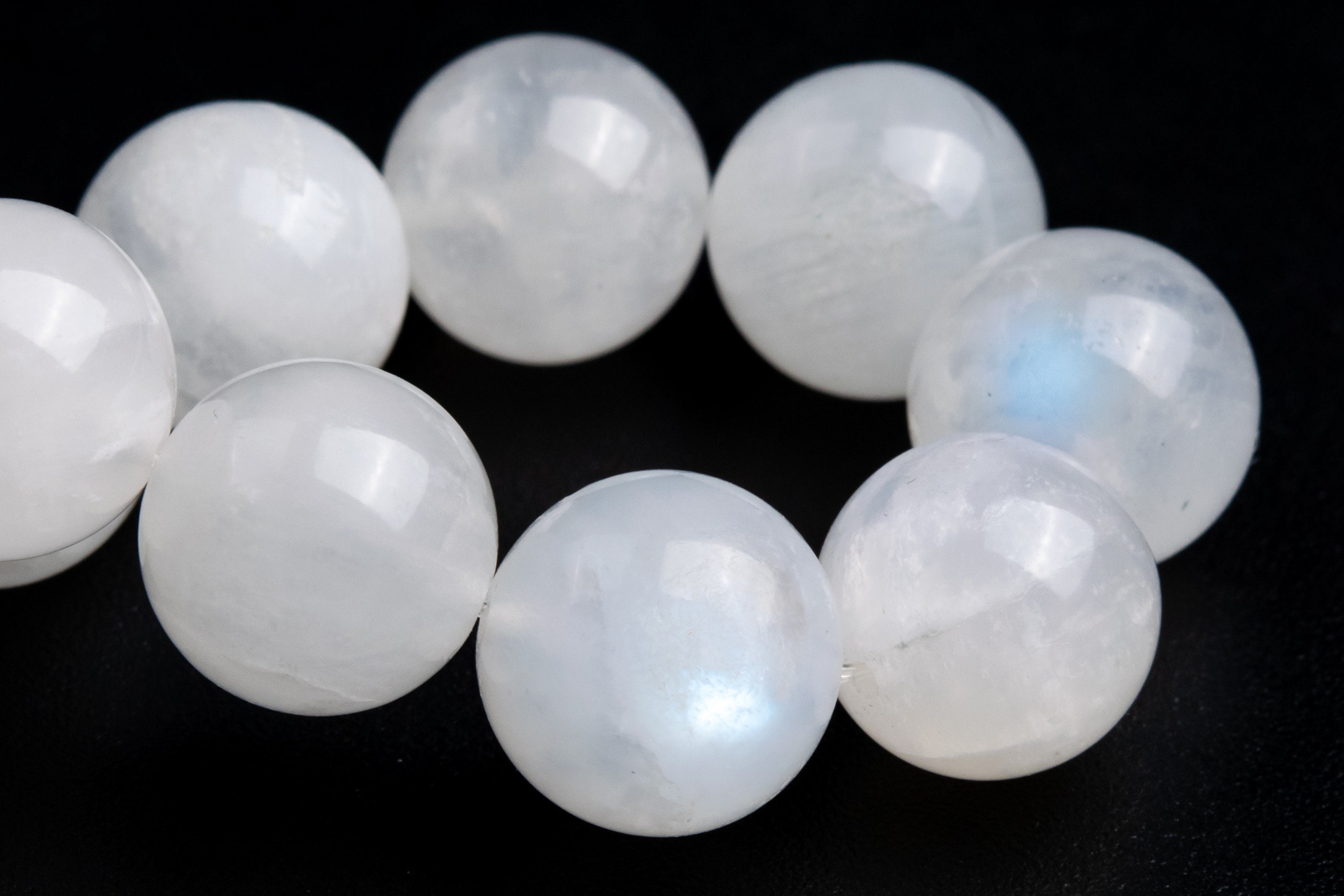 11-12mm Rainbow Moonstone Beads Bracelet Grade A+ Genuine Natural Round Gemstone 7" (118246h-4089) 11-12mm Rainbow Moonstone Beads Bracelet Grade A+ Genuine Natural Round Gemstone 7" (118246h-4089)