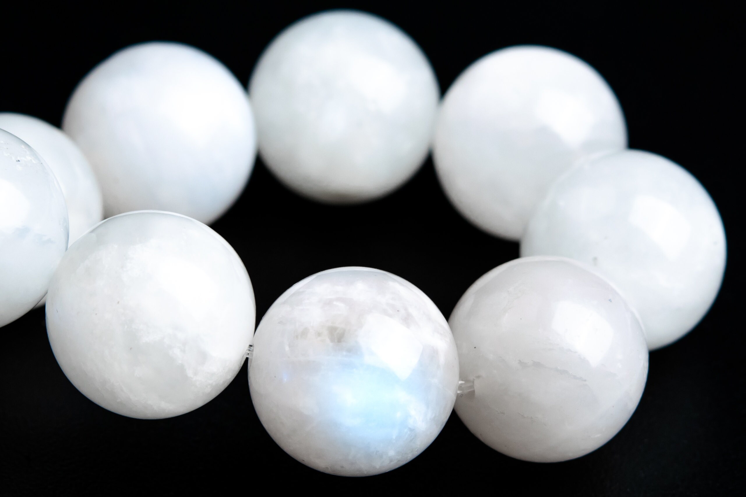 12mm Rainbow Moonstone Beads Bracelet Grade A+ Genuine Natural Round Gemstone 8.5" (118127h-4017) 12mm Rainbow Moonstone Beads Bracelet Grade A+ Genuine Natural Round Gemstone 8.5" (118127h-4017)