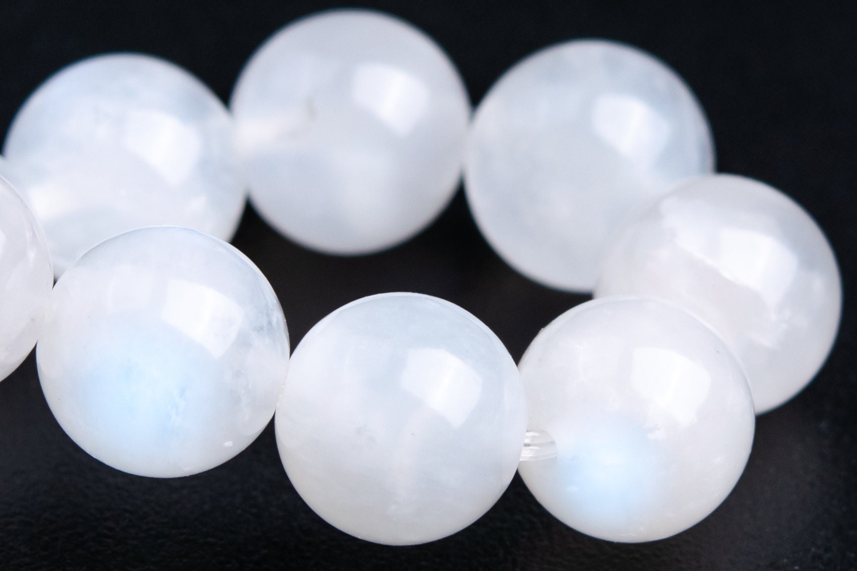 8-9mm Rainbow Moonstone Beads Bracelet India Grade A+ Genuine Natural Round Gemstone 7" (118571h-4040) 8-9mm Rainbow Moonstone Beads Bracelet India Grade A+ Genuine Natural Round Gemstone 7" (118571h-4040)