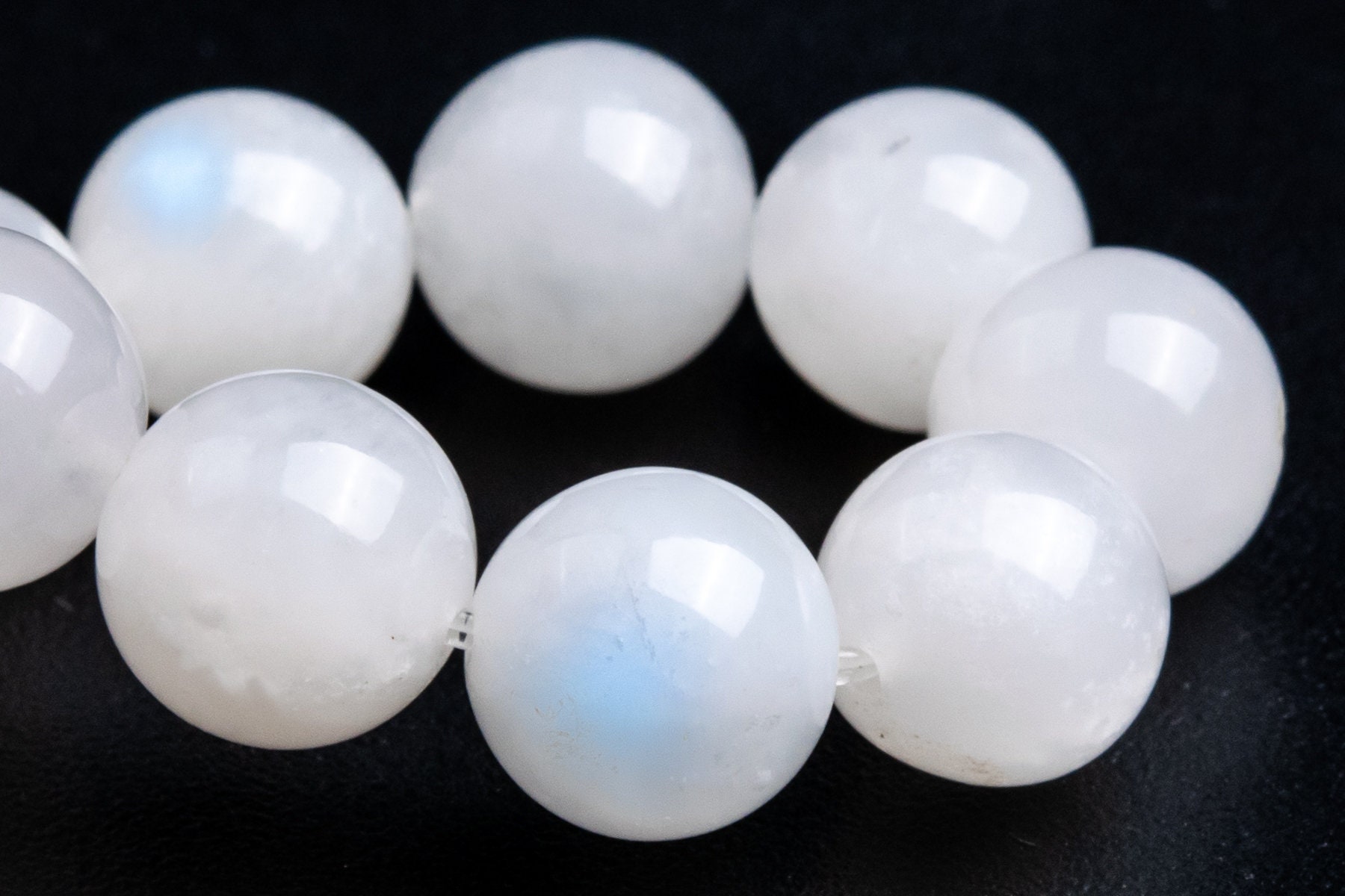 8mm Rainbow Moonstone Beads Bracelet Grade A+ Genuine Natural Round Gemstone 7" (118270h-4090)