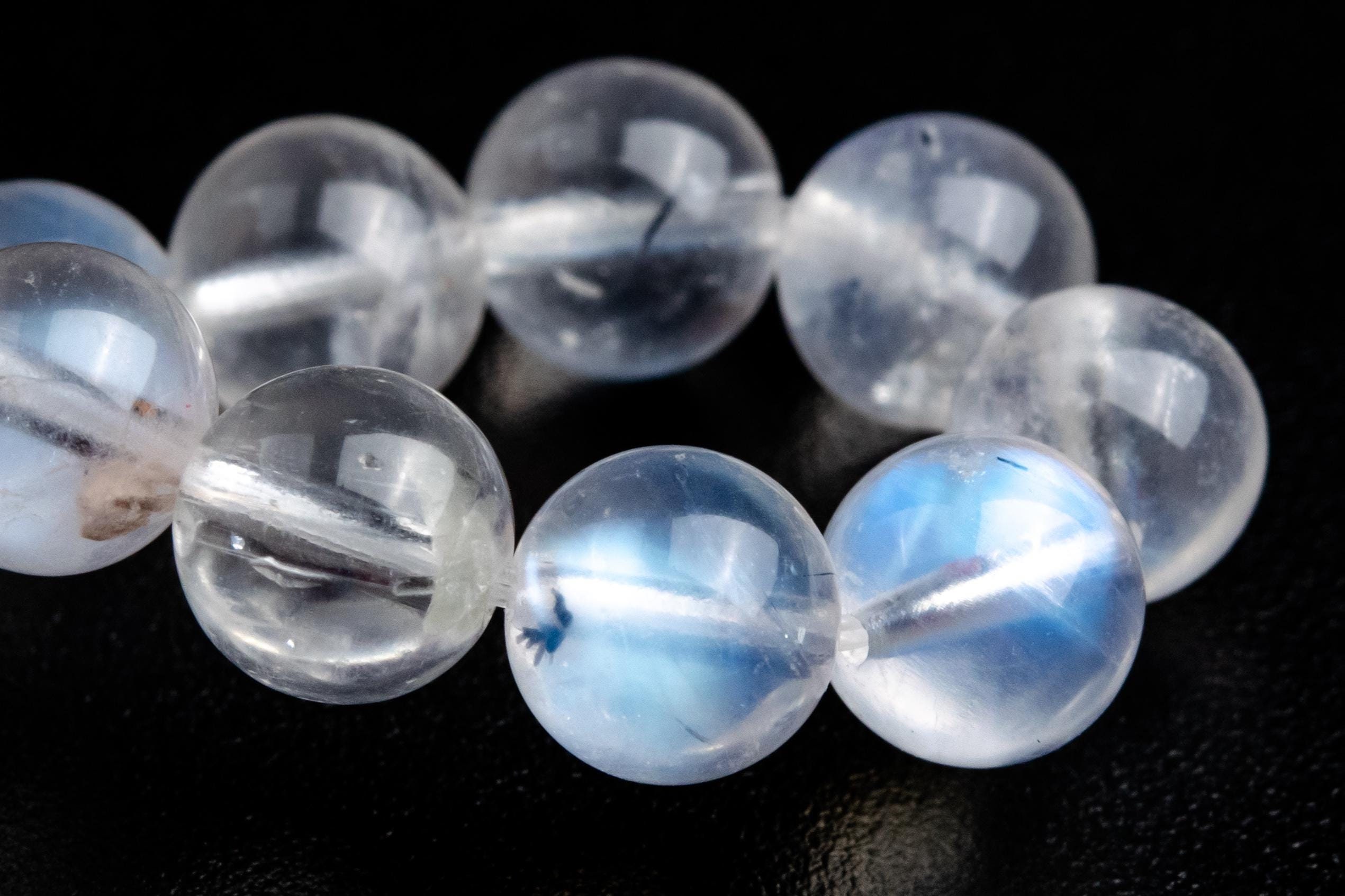 Rainbow Moonstone Beads 6.5"/7"/8" Bracelet Genuine Natural Round Gemstone Beads Rainbow Moonstone Beads 6.5"/7"/8" Bracelet Genuine Natural Round Gemstone Beads