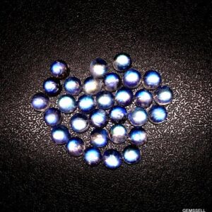 10 Aaa Rainbow Moonstone Cabochons: Round Gemstone Lot (2.5mm/3mm)