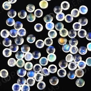 Rainbow Moonstone Cabochon 4mm Round, Aa Grade - Per Stone