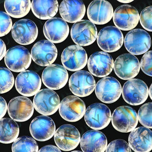 Rainbow Moonstone Cabochon 6mm Round - Aa Grade - Per Stone