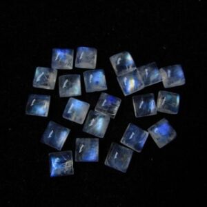 8mm Aaa Rainbow Moonstone Cabochon: Square Loose Gemstone