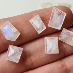 Aaa Rainbow Moonstone Cabochons, Mixed Fancy Shapes (8-15mm), 5 Pieces