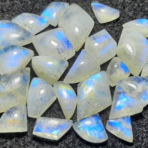 Aaa White Rainbow Moonstone Cabochon: Fancy Shape Gemstone