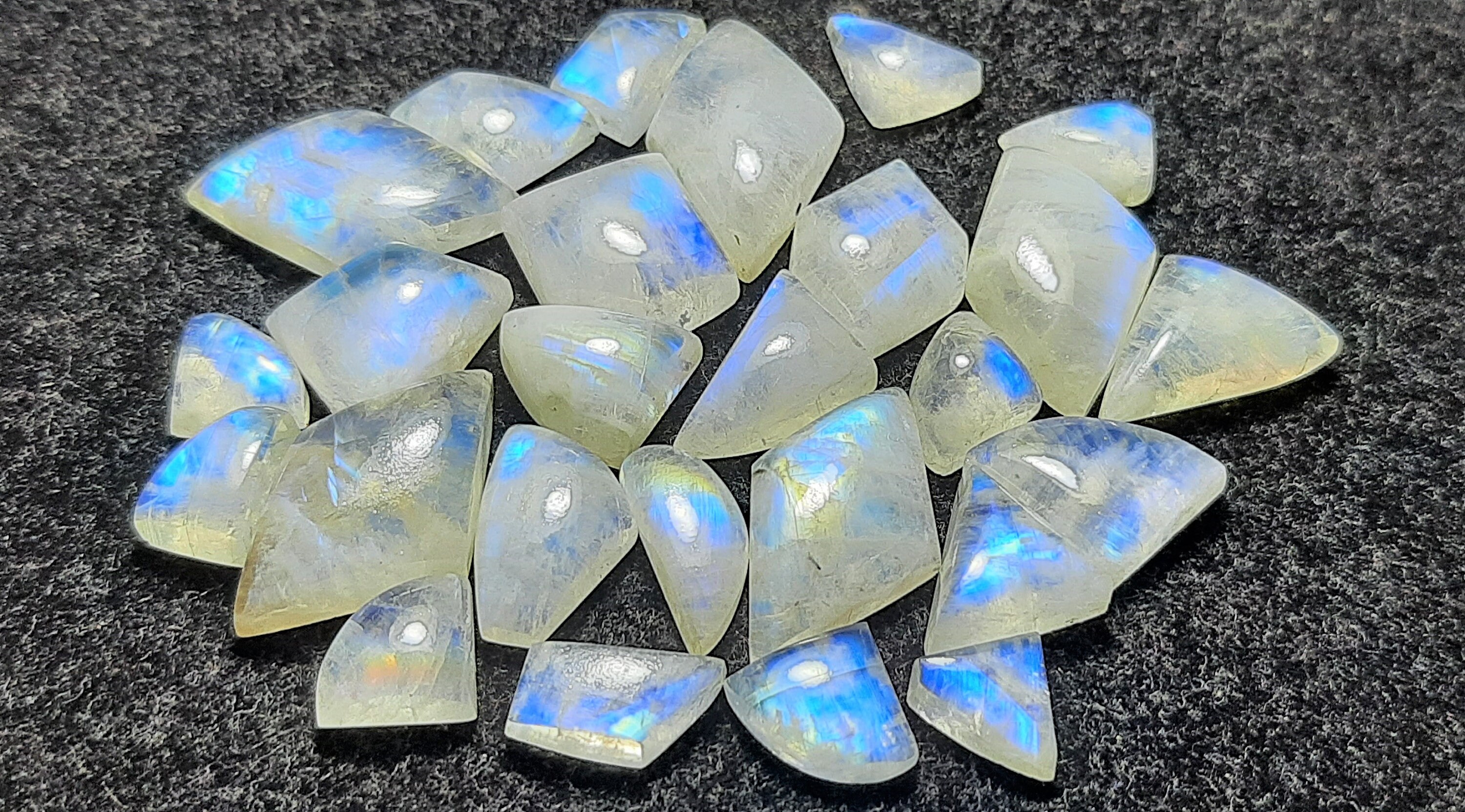 Aaa White Rainbow Moonstone Cabochon: Fancy Shape Gemstone