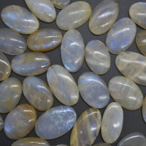 Rainbow Moonstone Gemstone Cabochon - 1 Count - Large Oval Cabochon - 2 Weight Options