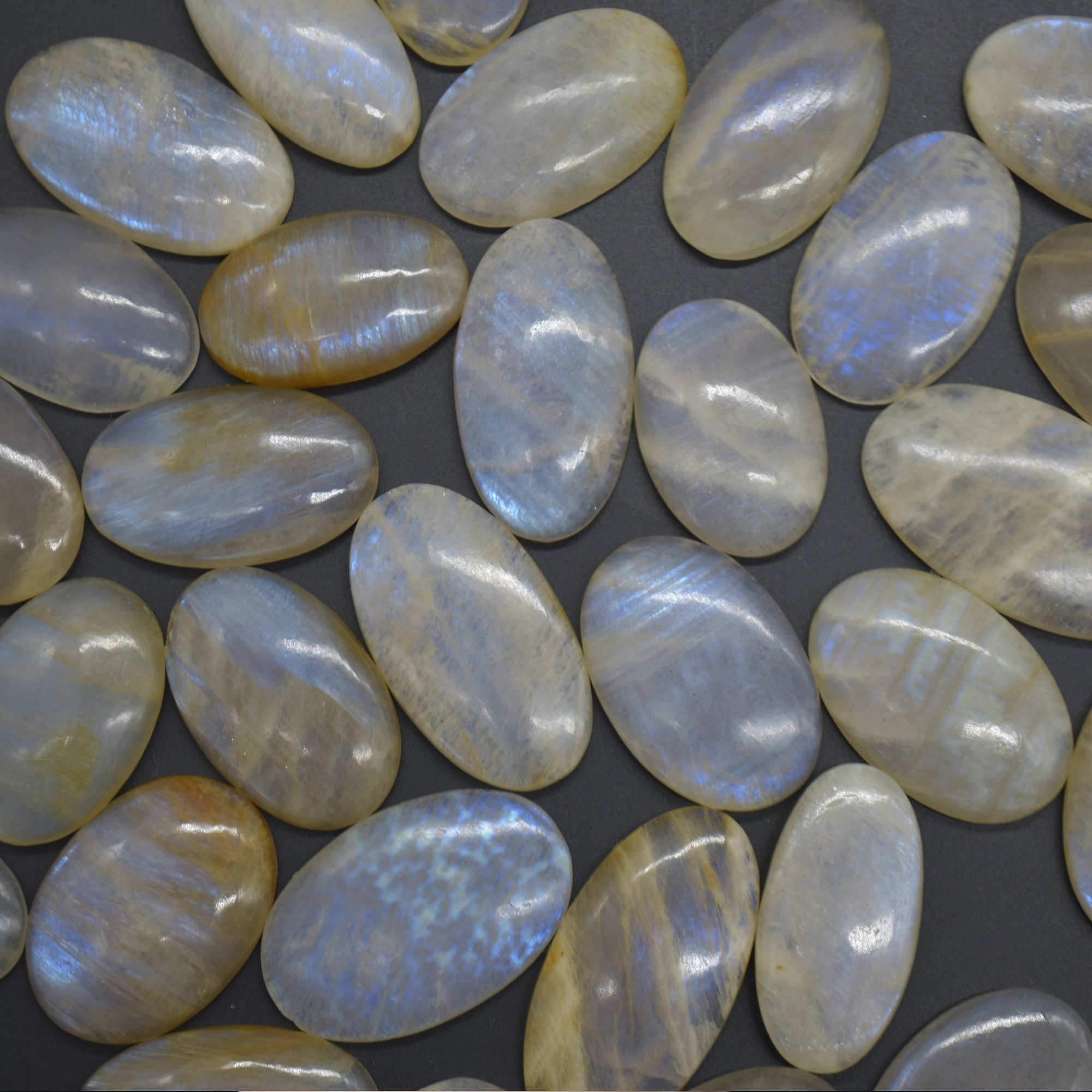 Rainbow Moonstone Gemstone Cabochon - 1 Count - Large Oval Cabochon - 2 Weight Options