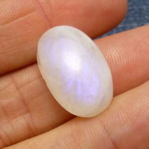 Rainbow Moonstone Cabochon Oval Blue Schiller Reflective Translucent Jewelry Designer Hand Made One Of A Kind Rare