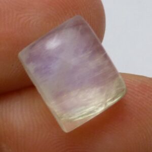 Rainbow Moonstone Cabochon Rectangle Blue Reflective Translucent Designer Hand Made One Of A Kind Rare