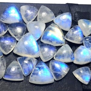 White Rainbow Moonstone Trillion Cabochon Gemstone,aaa Quality,natural Rainbow Moonstone,blue Flashy Rainbow,trillion Cabochon,jewelry Gems.