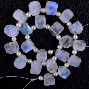 21 Piece Rainbow Moonstone Rough: Blue Fire Gemstone Jewelry Making (8x10-9x11 mm) 21 Piece Rainbow Moonstone Rough: Blue Fire Gemstone Jewelry Making (8x10-9x11 mm)