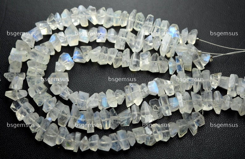 7 Inch Strand,natural Rainbow Moonstone Faceted Fancy Nuggets Shape Size 7-8mm 7 Inch Strand,natural Rainbow Moonstone Faceted Fancy Nuggets Shape Size 7-8mm