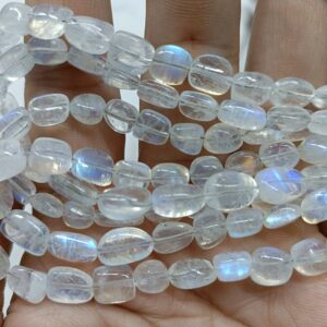 8 Inch Strand,Finest Quality, Blue Flash Rainbow Moonstone Smooth Oval Nuggets, Size 10-14mm Approx 8 Inch Strand,Finest Quality, Blue Flash Rainbow Moonstone Smooth Oval Nuggets, Size 10-14mm Approx