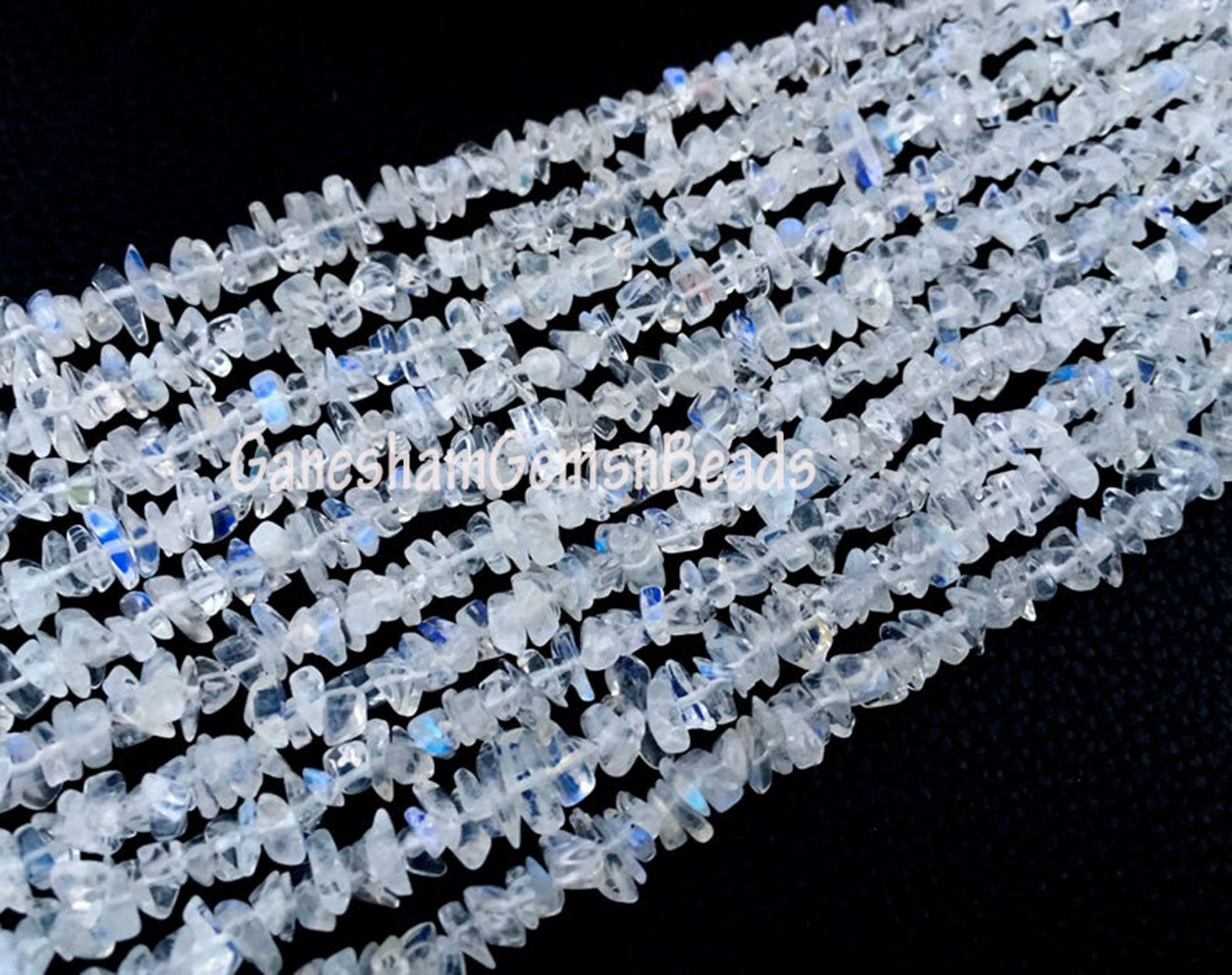 Aaa+ Natural Rainbow Moonstone Smooth Uncut Chips Beads Blue Fire Rainbow Chips Genuine Moonstone Raw Rough Nuggets Beads Rainbow Beads