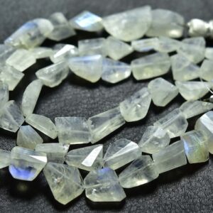 Beautiful Rainbow Moonstone Nugget Beads - 8 inches - Natural Faceted Rainbow Moonstone Nuggets - Size is 8-12 mm #1286 Beautiful Rainbow Moonstone Nugget Beads - 8 inches - Natural Faceted Rainbow Moonstone Nuggets - Size is 8-12 mm #1286
