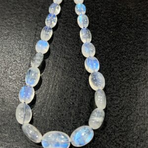 Blue Fire Rainbow Moonstone Beads: Oval Nugget Strand, 8 inch Blue Fire Rainbow Moonstone Beads: Oval Nugget Strand, 8 inch