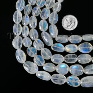 Flashy Rainbow Moonstone Tumble Beads, Necklace Making, 45cm Strand Flashy Rainbow Moonstone Tumble Beads, Necklace Making, 45cm Strand