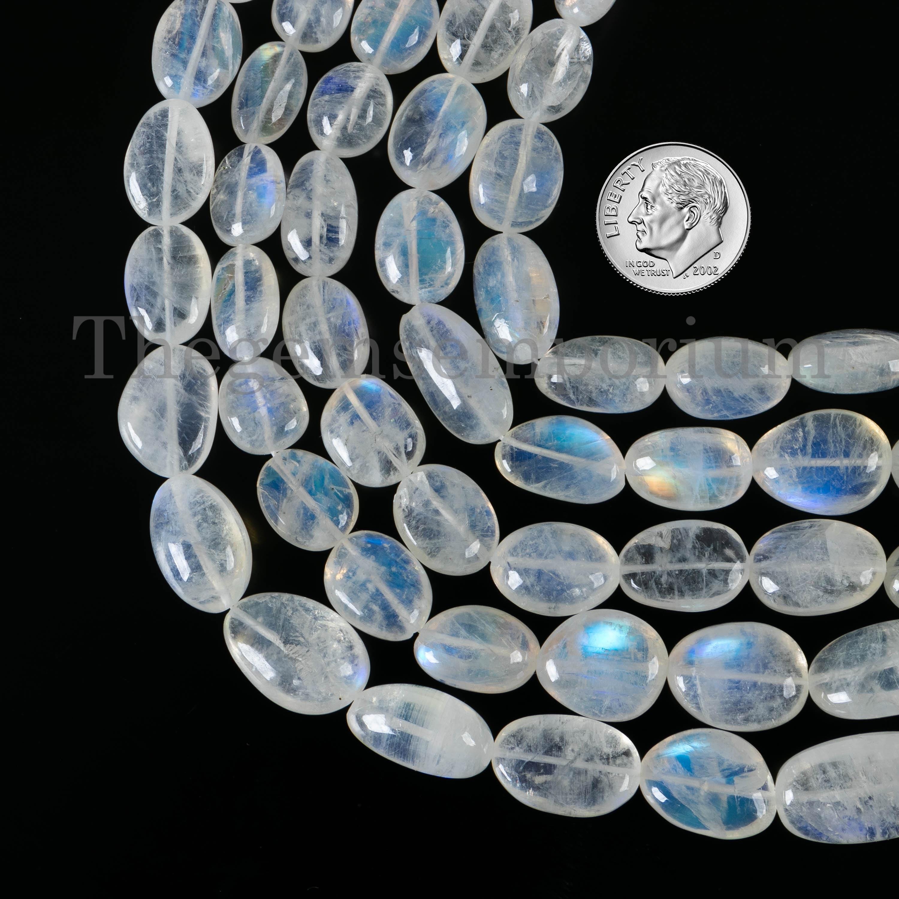 Flashy Rainbow Moonstone Tumble Beads, Necklace Making, 45cm Strand Flashy Rainbow Moonstone Tumble Beads, Necklace Making, 45cm Strand