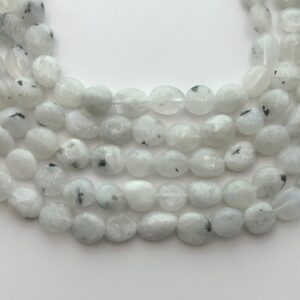 Free Form Rainbow Moonstone Gemstone Nuggets. 15” Strand Of 10-12mm Smooth Oval Nugget Beads, Approx. 38-40 Beads Per Strand. Free Form Rainbow Moonstone Gemstone Nuggets. 15” Strand Of 10-12mm Smooth Oval Nugget Beads, Approx. 38-40 Beads Per Strand.