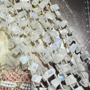 Rainbow Moonstone handcut Slice nugget rough beads Blue Flash 6-9mm Rainbow Moonstone handcut Slice nugget rough beads Blue Flash 6-9mm